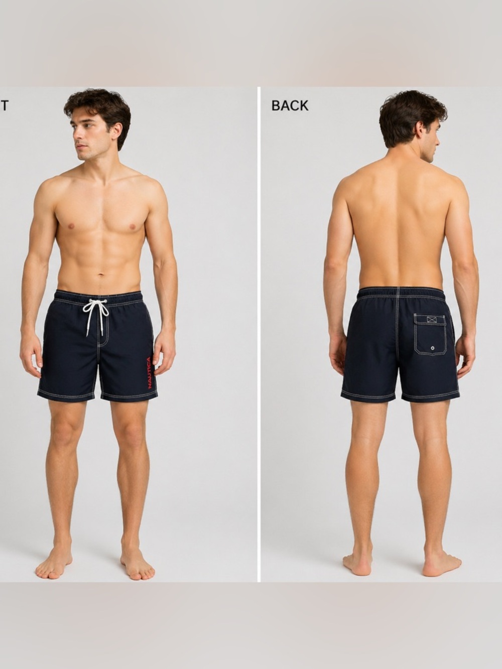 Like New Nautica Swim Trunks with Red Logo